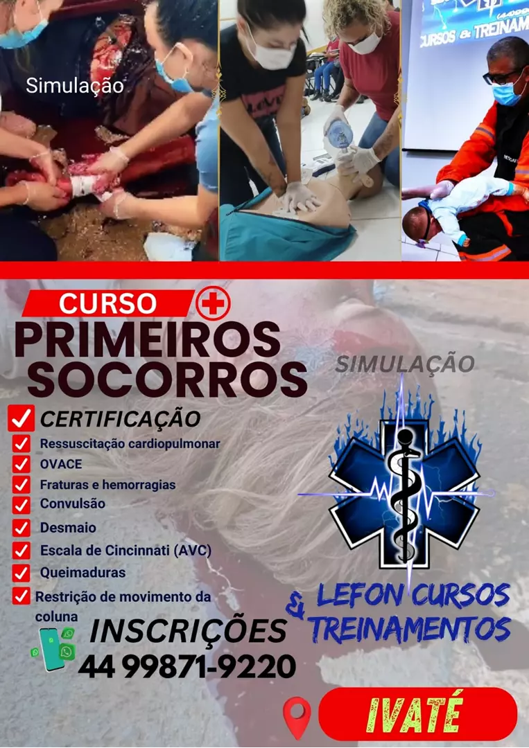 Curso de Primeiros Socorros será realizado em Ivaté no dia 11 de maio